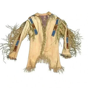 Vintage Buffalo Girls Santa Fe  Suede Fringe Beaded Jacket